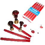 Stempel met rode zegellak